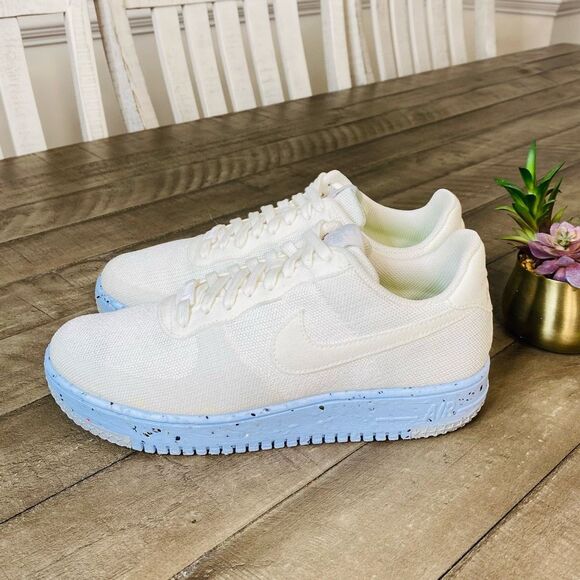 Nike Shoes - Nike Air Force 1 Crater Flyknit White Blue Shoes Sneakers Women's Size 10